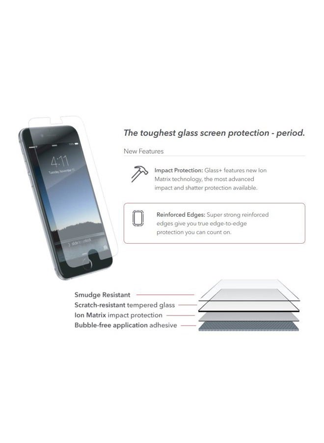 ZAGG InvisibleShield Glass+ Screen Protector – Fits iPhone 8, iPhone 7, iPhone 6s, iPhone 6 – Extreme Impact & Scratch Protection – Easy to Apply – Seamless Touch Sensitivity - Image 2