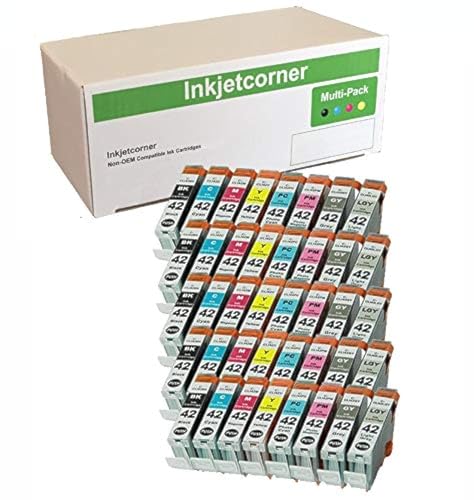 Inkjetcorner Compatible Ink Cartridges Replacement for CLI-42 CLI 42 for use with Pro-100 Pro 100 (5 Black, 5 Cyan, 5 Magenta, 5 Yellow, 5 Photo Cyan, 5 Photo Magenta, 5 Gray, 5 Light Gray, 40-Pack) - Image 3