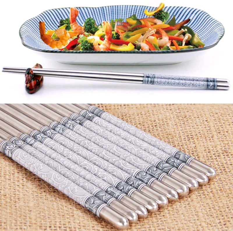 AKRIZA Stainless Steel Round Chopstick Reusable and Lightweight (1 Pair) - Image 3