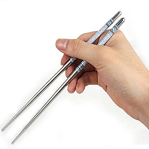AKRIZA Stainless Steel Round Chopstick Reusable and Lightweight (1 Pair) - Image 1