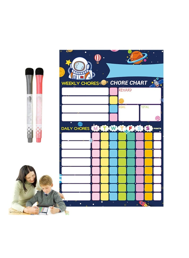 Magnetic Dry Erase Chore Chart for Kids and Adults Reward System for Refrigerator Organization 20x30 cm - Image 1