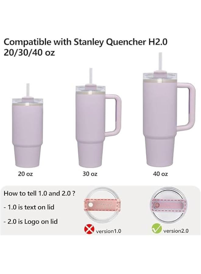 RTYY Silicone Spill Stopper Set Compatible with Stanley Cup 2.0 30oz & 40oz with Straw Cover (Set of 4, Orchid)  - Image 2