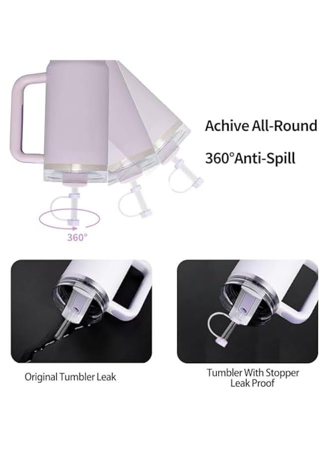 RTYY Silicone Spill Stopper Set Compatible with Stanley Cup 2.0 30oz & 40oz with Straw Cover (Set of 4, Orchid)  - Image 4
