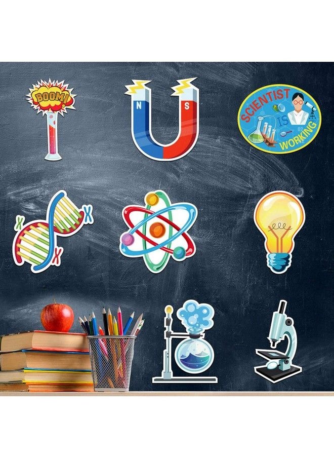 Outus 48 Pieces Science Bulletin Board Sets Laminated Science Cutouts Lab Cutouts Sciencetheme Party Cutouts For Science Class School Classroom Bulletin Board Office Party Decoration Supplies 8 Designs  - Image 5