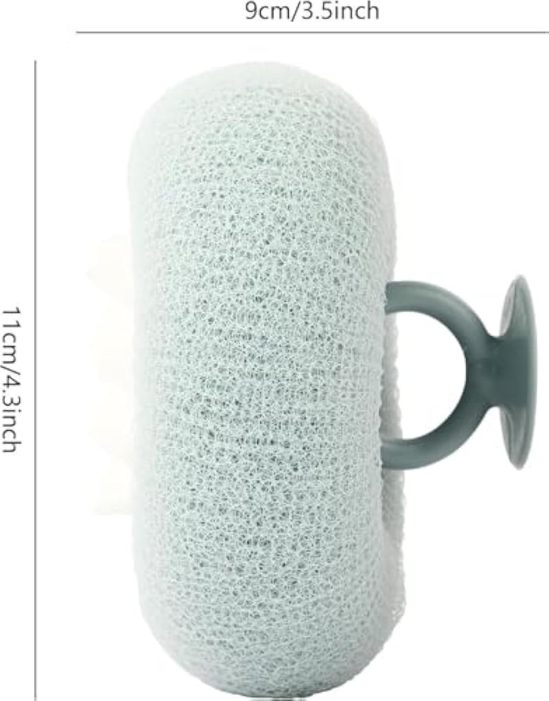 Loofah Sponges and Ultra-Soft Sponge 2-in-1 Mesh Ultra-Dense Easy Foaming Body Scrubber Shower Pouf Exfoliator for Men and Women, Shower Use Sponge With Suction Cup-1PC- MULTICOLOR - Image 2