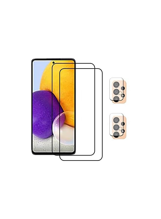 PROMASS Galaxy A73 Screen Protector Compatible with Galaxy A73 Screen Protector Camera Lens Protector Film 5G（2+2Pcs）Tempered Glass Anti-Scratch No-Bubble - Image 1