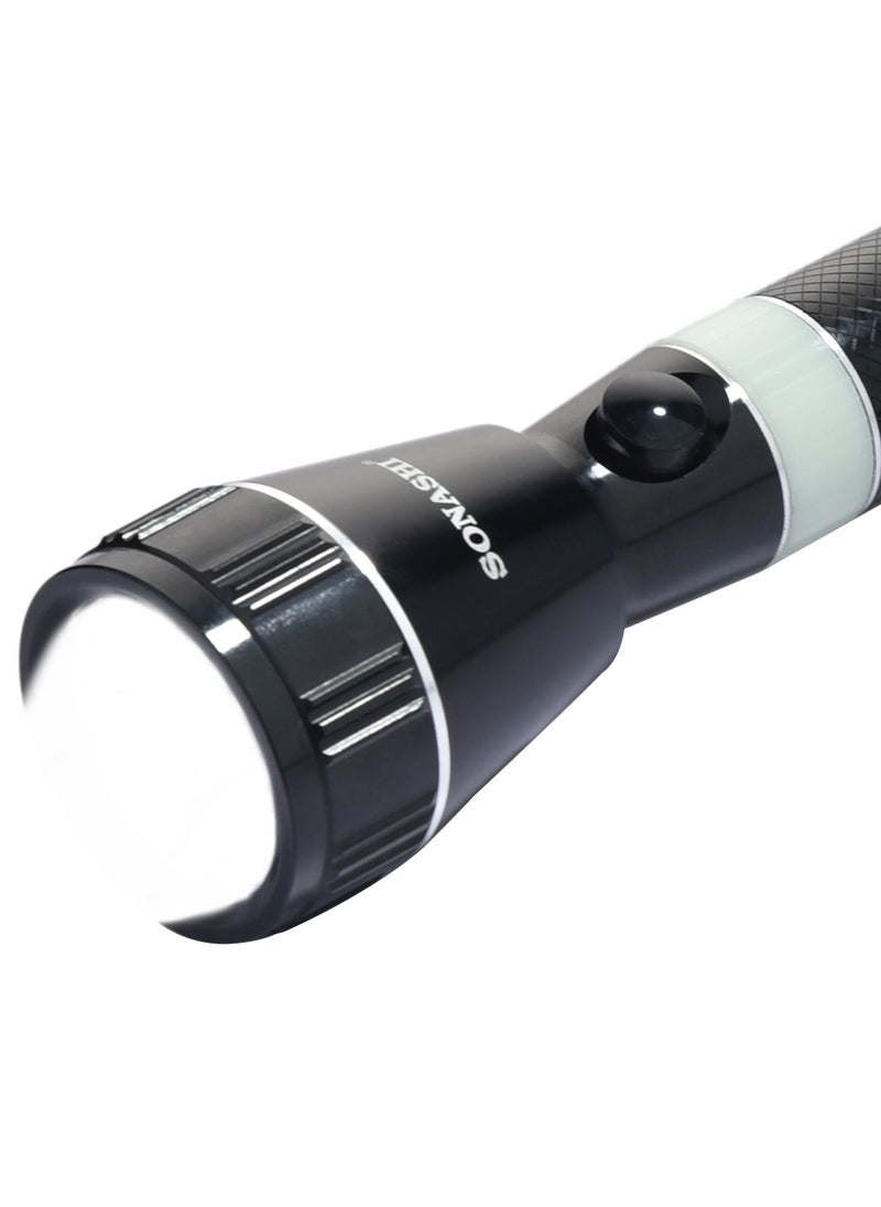 Rechargeable LED Torch with 2 Hours Continuous Working  5000mAh Battery with Hyper Bright LED Light  Featured with Water Resistant Body and Unbreakable Glass SLT-681