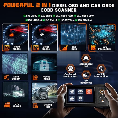 Ancel ماسح الشاحنات الثقيل ANCEL HD430، إعادة تعيين DPF والتجديد القسري لمحركات كمنز وكاتربيلر، ماسح ديزل OBD2 الشامل لأدوات تشخيص الشاحنات والسيارات - Image 4