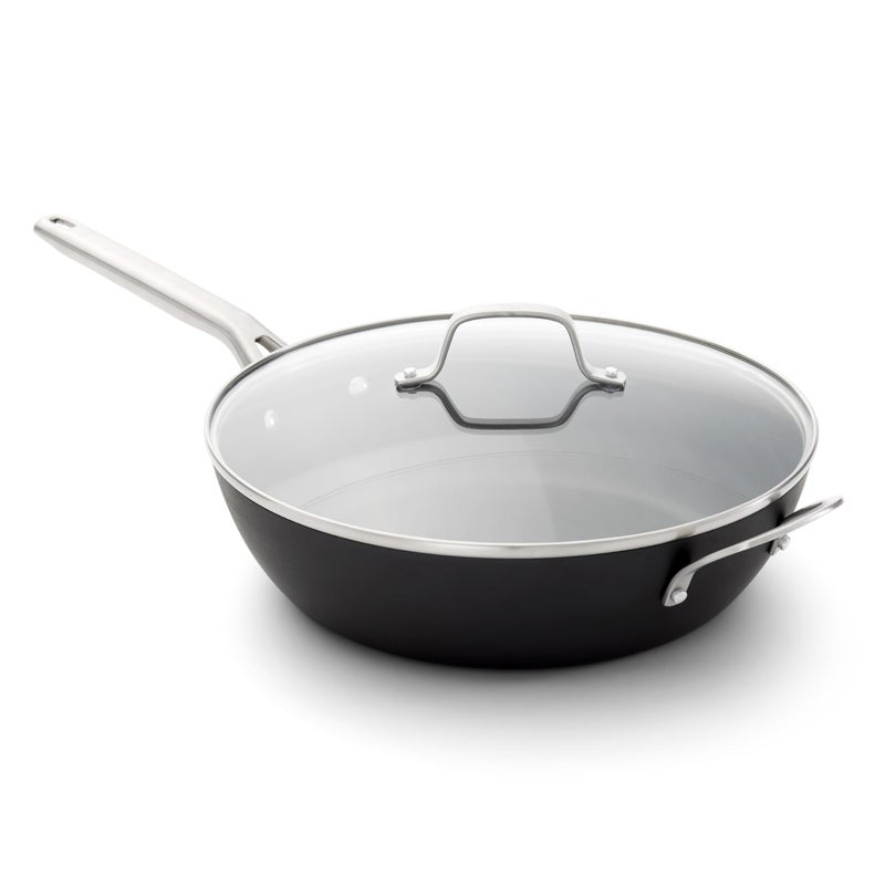CalphalonÂ® Hard-Anodized Nonstick 12" Jumbo Frying Pan with Lid - Image 1