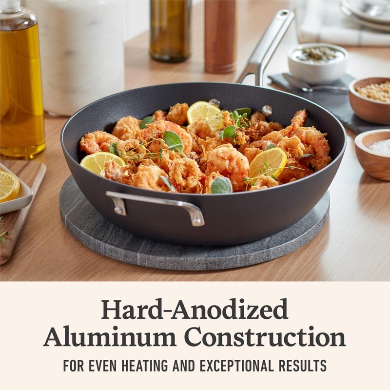 CalphalonÂ® Hard-Anodized Nonstick 12" Jumbo Frying Pan with Lid - Image 5