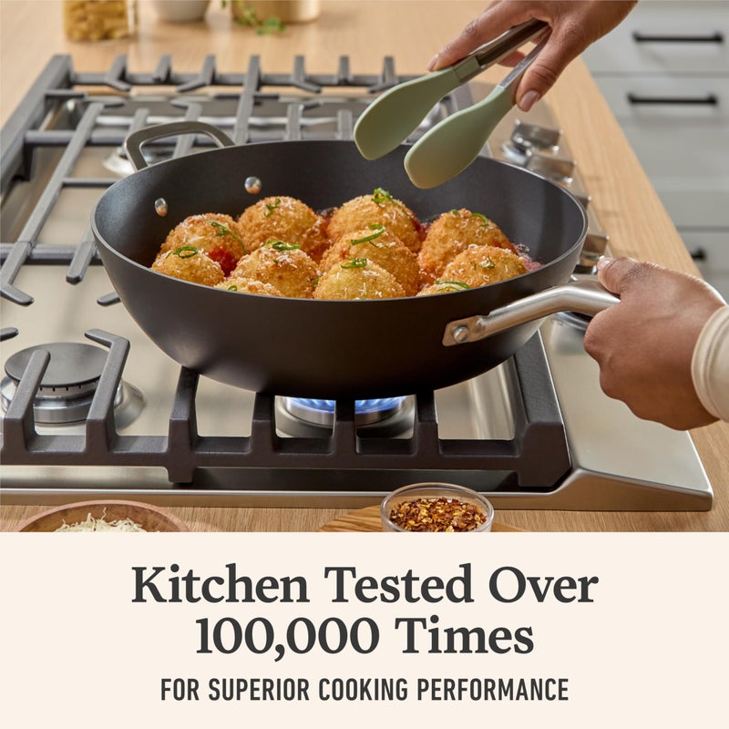 CalphalonÂ® Hard-Anodized Nonstick 12" Jumbo Frying Pan with Lid - Image 2