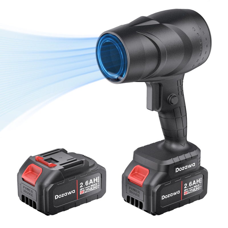 DOZAWA Turbo Jet Blower, Cordless Turbo Super Power Air Duster, 130MPH Mini Leaf Blower Cordless, Turbo Dryer Blower for Car, 21V Car Dryer Air Blower Battery Included - Image 1