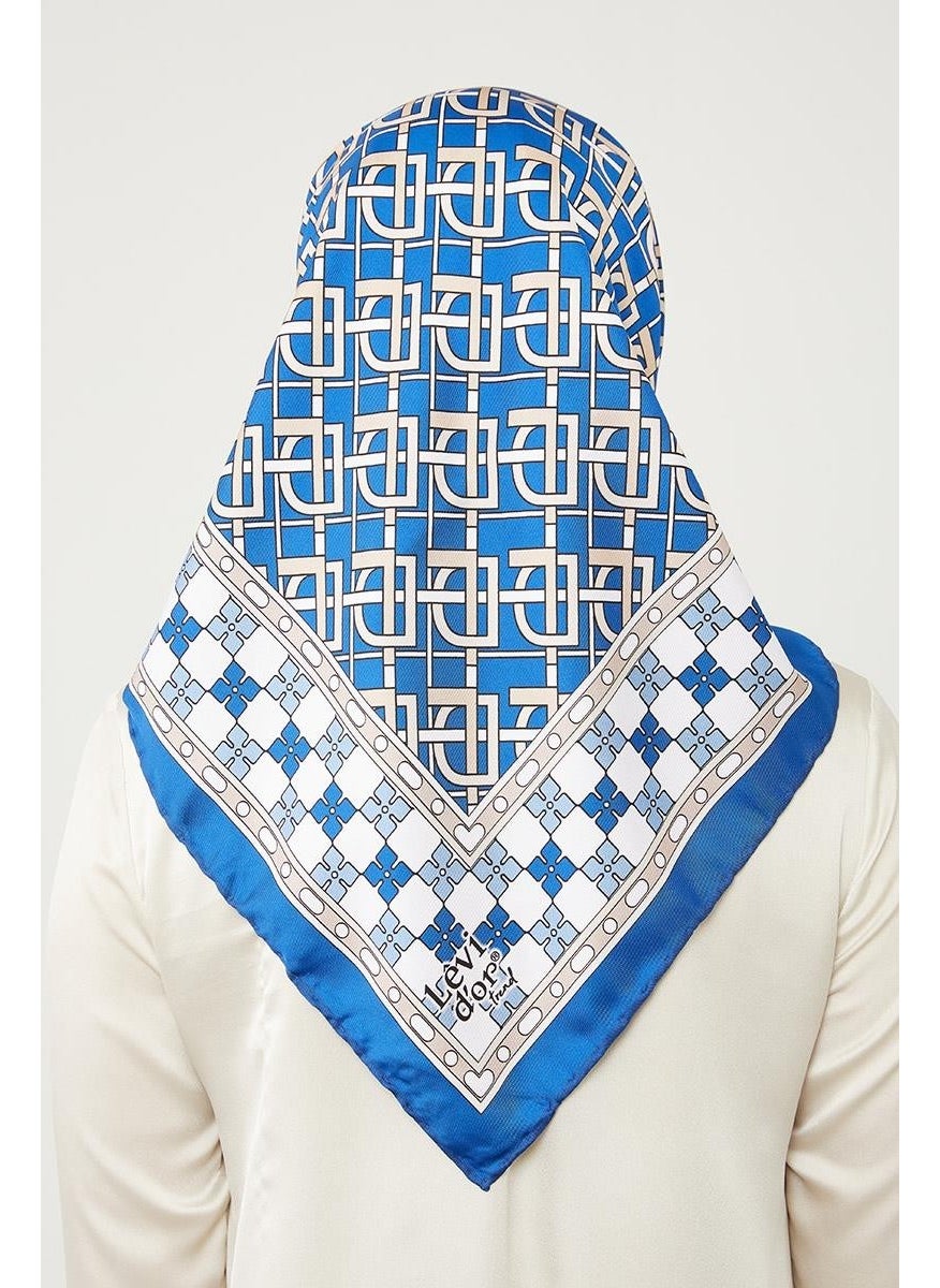 Levidor Indigo Lvd Printed Trend Twill Scarf  - Image 4