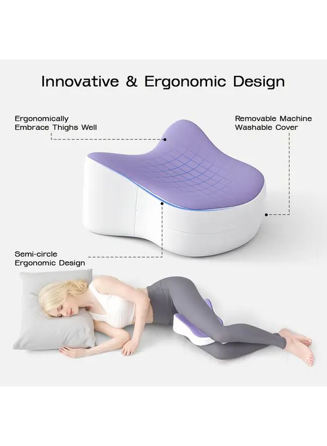 Purple Leg Pillow For Side Sleepers Knee Hip Back Pregnancy Support Ergonomic Cushion - Image 4