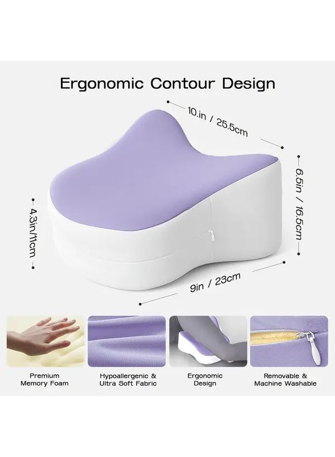 Purple Leg Pillow For Side Sleepers Knee Hip Back Pregnancy Support Ergonomic Cushion - Image 3