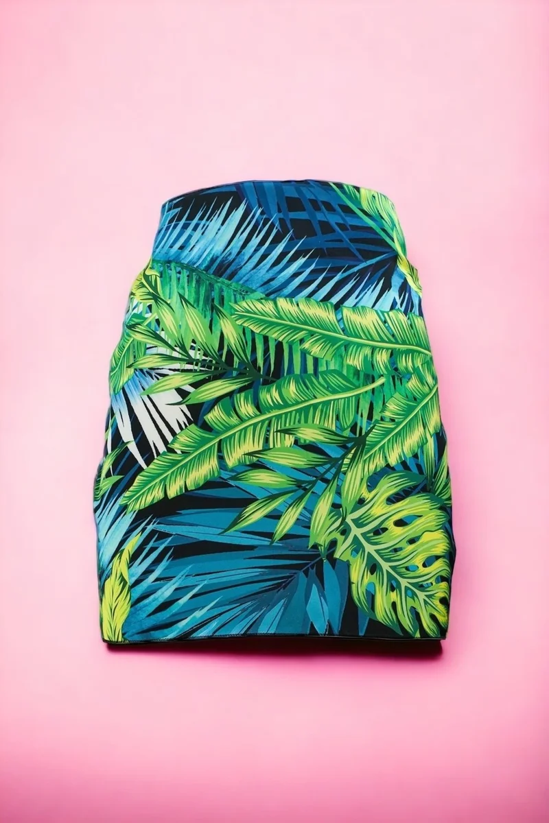 Pistore Tropical Patterned Short Pareo Satin See-through Women's Beach Dress New Season