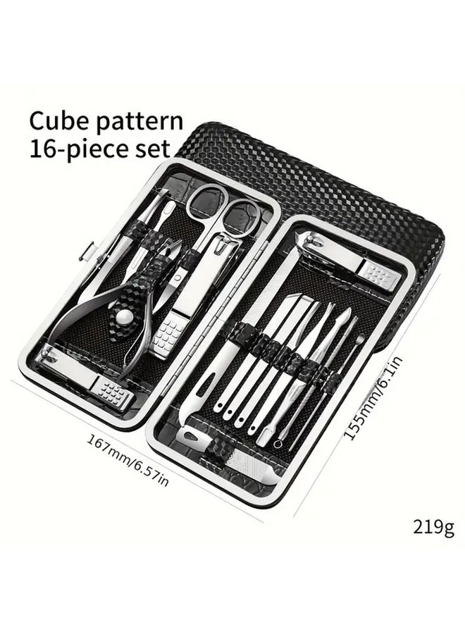 19 Pcs Silvery Stainless Steel Manicure Set Nail Clipper Ear Spoon Personal Care Travel Kit - Image 4