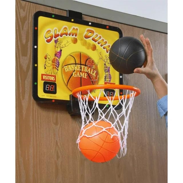 Slam Dunk Electronic Basketball Game Automatic LED Score Keeper Includes 2 Basketballs and a Pump - Image 1