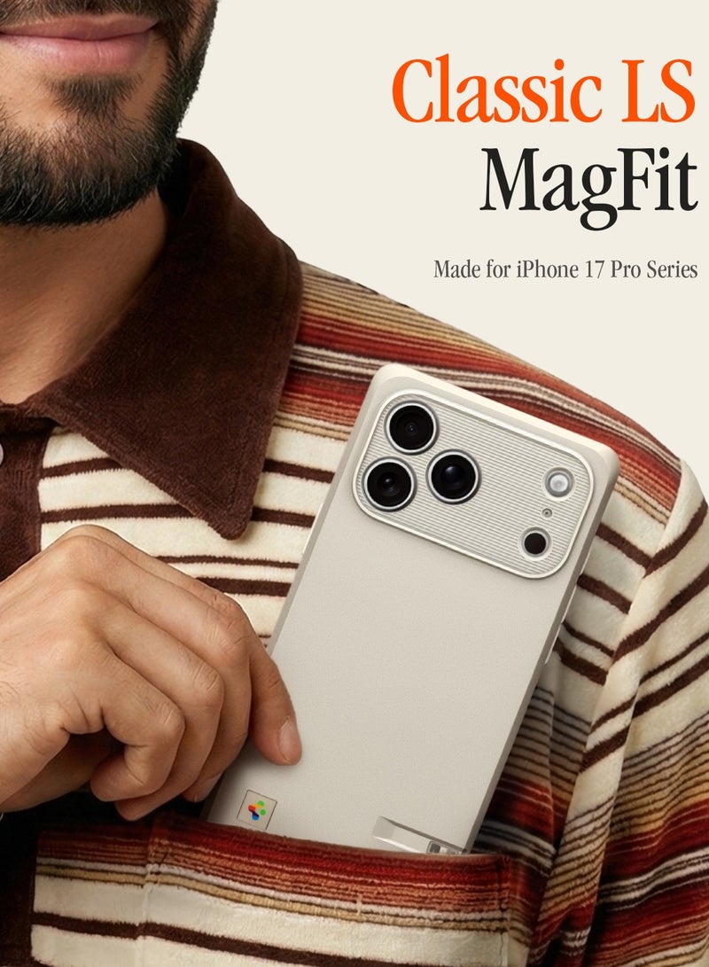 Spigen Classic LS MagFit for iPhone 17 Pro MAX Case Cover [Capacitive Camera Control Button] with MagSafe - Stone - Image 2