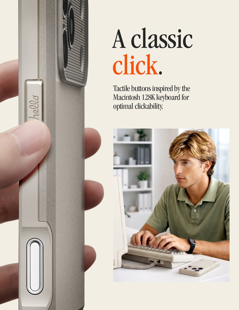Spigen Classic LS MagFit for iPhone 17 Pro MAX Case Cover [Capacitive Camera Control Button] with MagSafe - Stone - Image 5