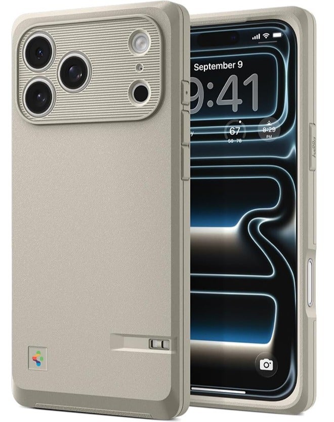 Spigen Classic LS MagFit for iPhone 17 Pro MAX Case Cover [Capacitive Camera Control Button] with MagSafe - Stone - Image 1