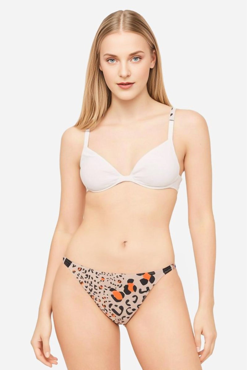 We Are We Wear Women Animal Print Bikini Bottom, Multicolor  - Image 1
