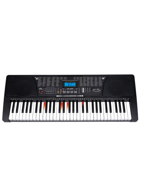 61-Key Electronic Keyboard with LCD Screen, 255 Timbres, 255 Rhythms, 50 Demo Songs, Multi-Device Support, Perfect for Beginners (Mk-825, black)