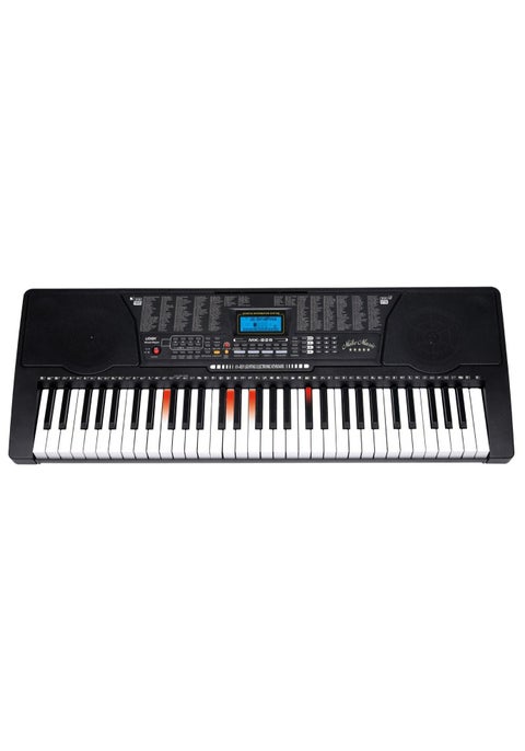 61-Key Electronic Keyboard with LCD Screen, 255 Timbres, 255 Rhythms, 50 Demo Songs, Multi-Device Support, Perfect for Beginners (Mk-825, black)