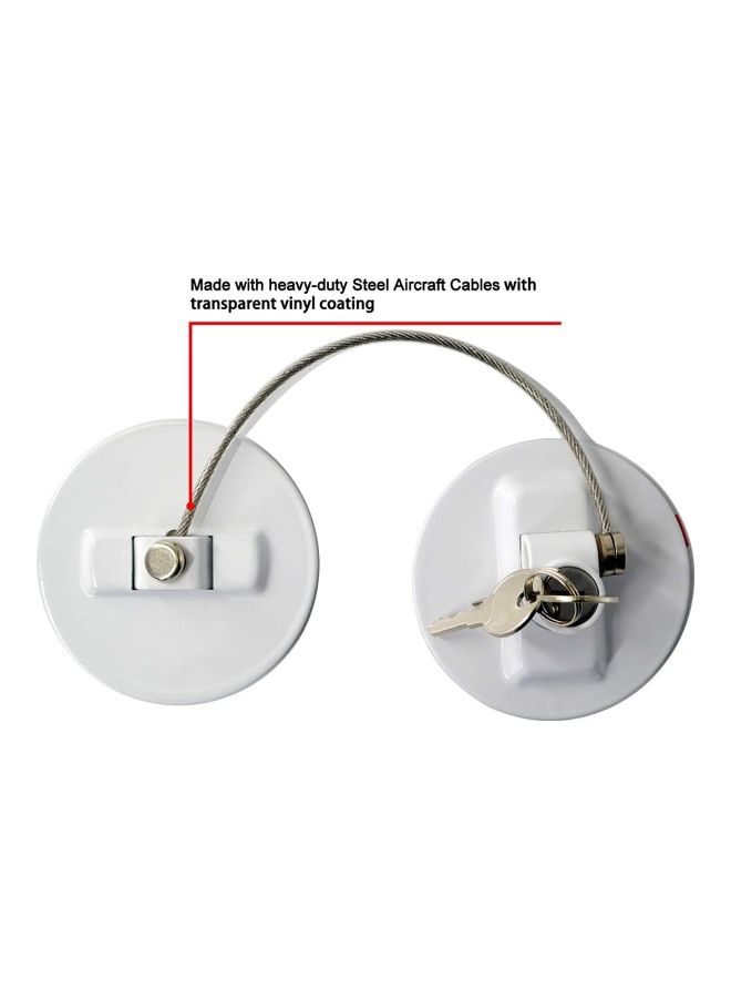 Refrigerator Door Lock With 2 Keys White - Image 5