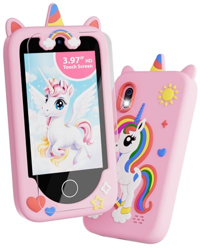 Anfrandce Kids Smart Phone for Girls Christmas Birthday Gifts for Girls Age 310 Kids Toys Cell Phone 397 Touchscreen Toddler Learning Play Toy Phone with Dual Camera - Image 1