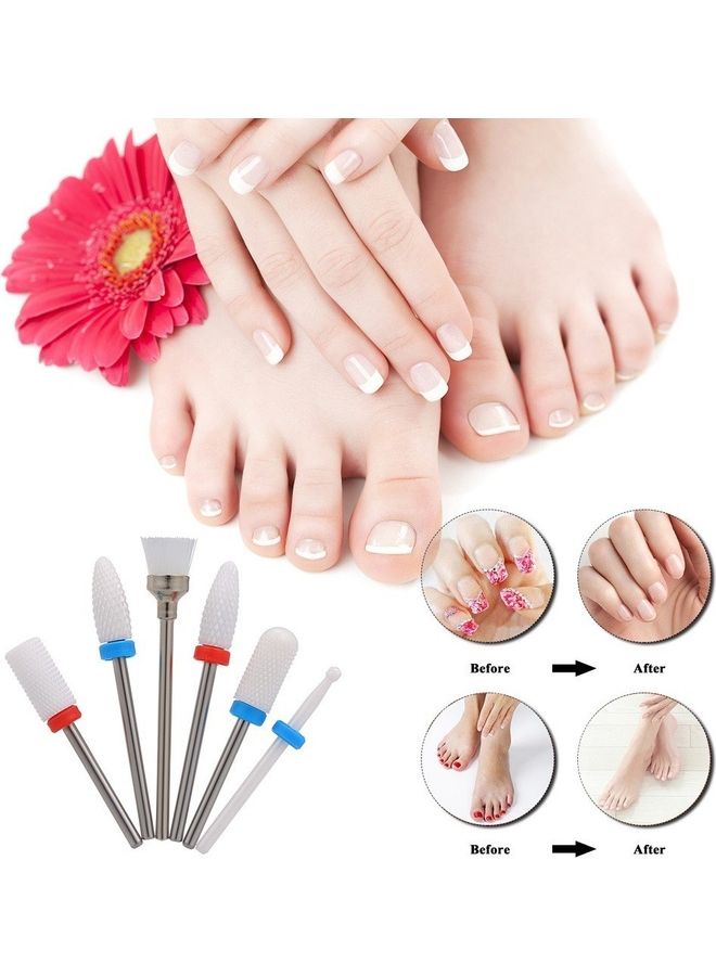 NIBEMINENT 6-Piece Cuticle Cleaner Dust Drill Multicolour - Image 1