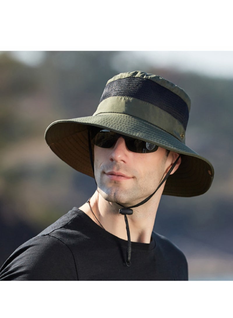 قبعة شمسية قابلة للتنفس ومقاومة للأشعة فوق البنفسجية للرجال والنساء، مناسبة للتخييم والصيد في الهواء الطلق