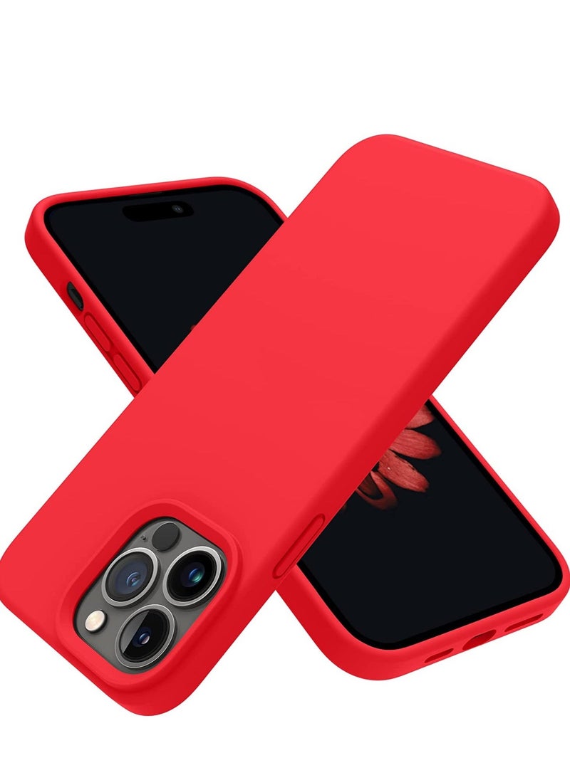 Raxoom Designed for iPhone 14 Pro Max Case, Silicone Shockproof Slim Thin Phone Case for iPhone 14 Pro Max 6.7 inch (Red) - Image 1