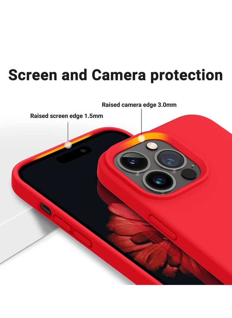 Raxoom Designed for iPhone 14 Pro Max Case, Silicone Shockproof Slim Thin Phone Case for iPhone 14 Pro Max 6.7 inch (Red) - Image 4