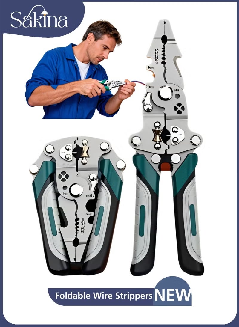 Sakina Multifunctional Foldable Wire Stripper Cutter Crimper Pliers - Image 1