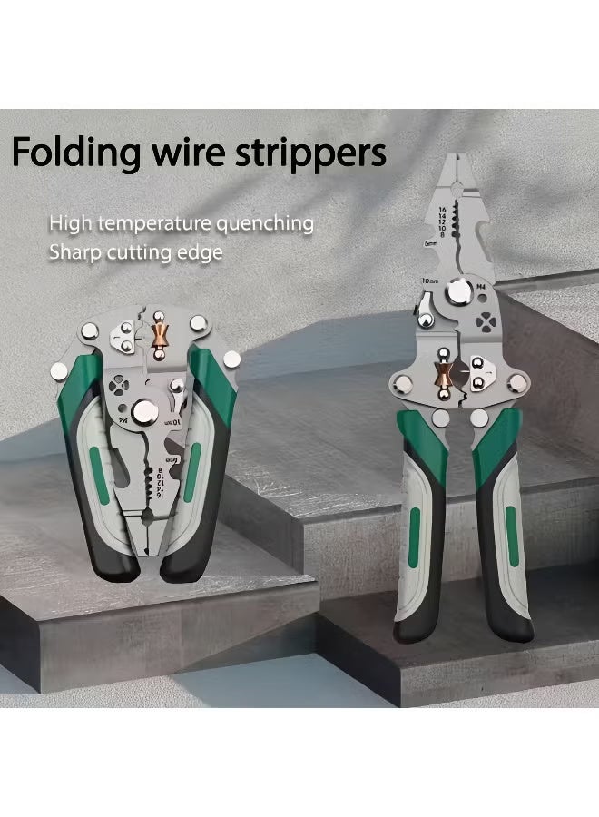 Sakina Multifunctional Foldable Wire Stripper Cutter Crimper Pliers - Image 3