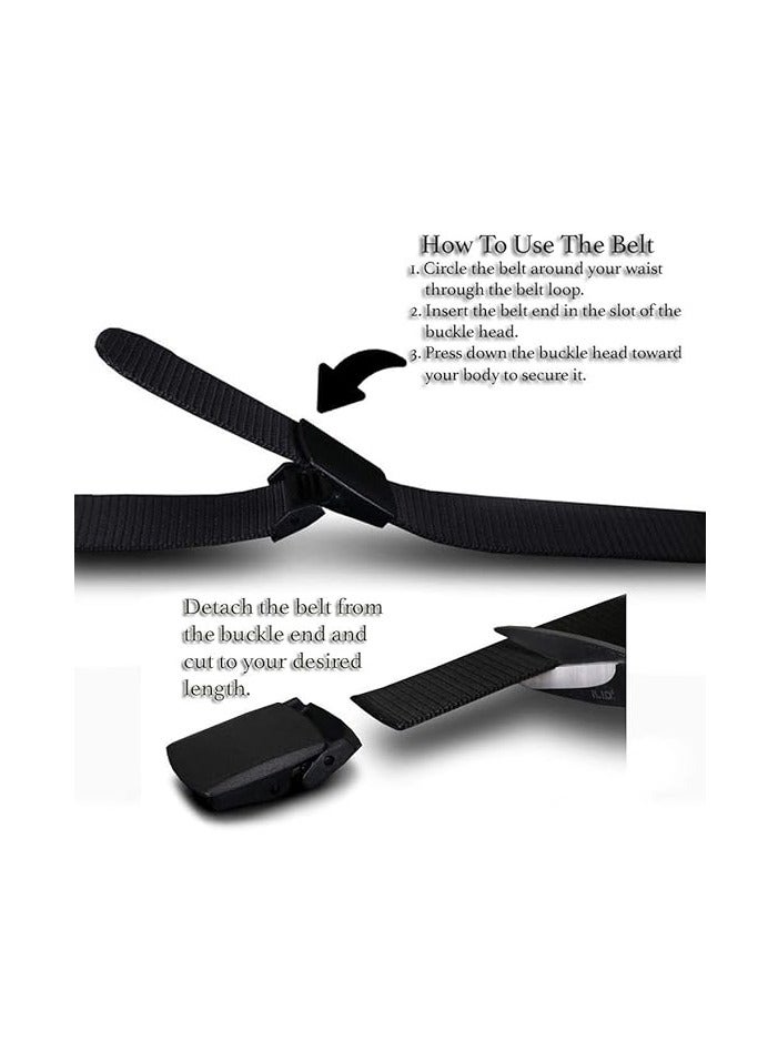 Unisex Ha Casual Nylon Belt, Black  - Image 3