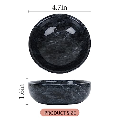 SIPARUI Jewelry Dish,Natural Marble Jewelry Dish,Trinket Tray,Ring Holder,Key Bowl,Unique Jewelry Tray for Home Decoration,Mother's Day,Birthday and Other Holiday Gifts(Black) - Image 2