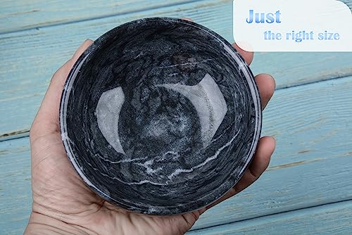SIPARUI Jewelry Dish,Natural Marble Jewelry Dish,Trinket Tray,Ring Holder,Key Bowl,Unique Jewelry Tray for Home Decoration,Mother's Day,Birthday and Other Holiday Gifts(Black) - Image 5