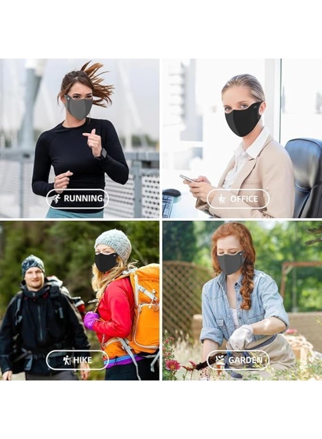 ChenDa 4pcs Black 3D Ice Silk Sunscreen Mask UPF50+ UV Protection Dust Resistant Pollen Can be washed repeatedly - Image 2