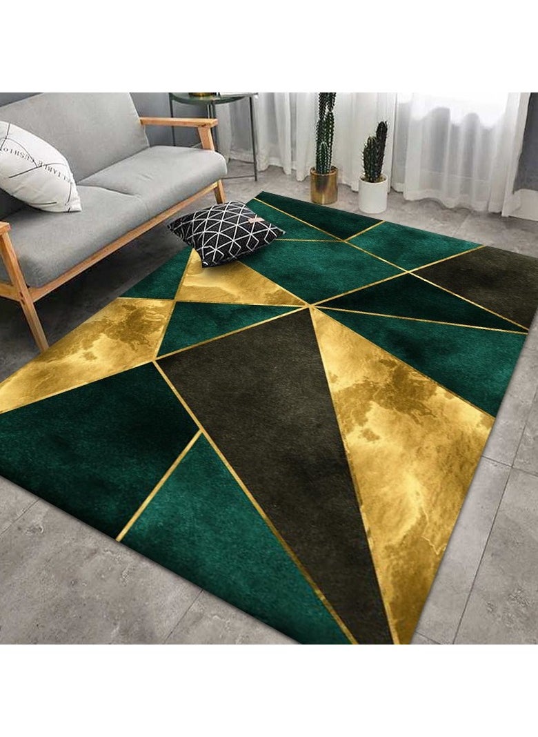 Loquat Squality Polyester Fiber Rectangular Small Fresh Green Series Carpet 