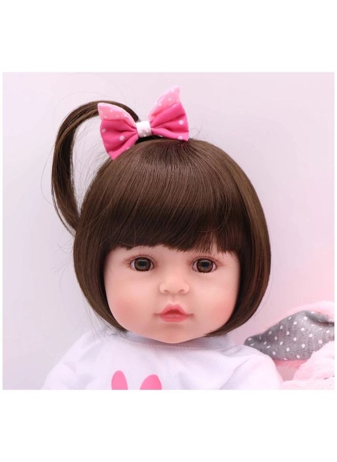 Arabest - Realistic Reborn Baby, Girl Doll Soft Silicone Full Body Gift, 48cm Handmade Cute Doll for 3 Years Old - Image 1