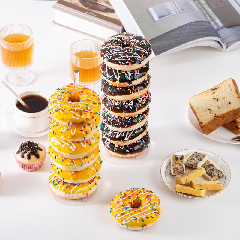 HENABLE 4PCS Acrylic Donut Display Stand Tower - Dessert Table Holder for Donuts, Bagels & Doughnuts - Perfect for Parties, Christmas, Birthday & New Year - Image 3