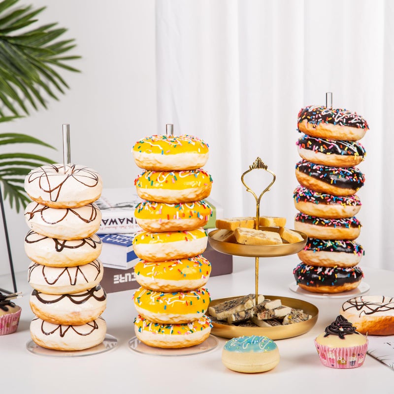 HENABLE 4PCS Acrylic Donut Display Stand Tower - Dessert Table Holder for Donuts, Bagels & Doughnuts - Perfect for Parties, Christmas, Birthday & New Year - Image 5