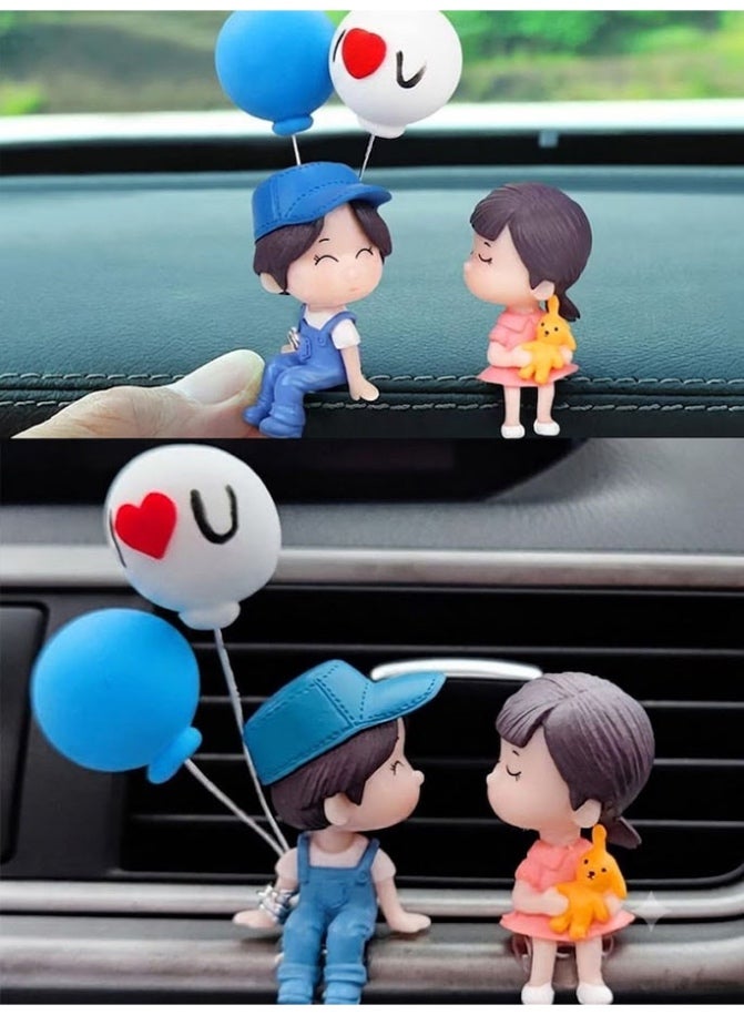 Car decorations featuring figurines of  boy and girl in  romantic design perfect for couples to add  special touch to your car's decor