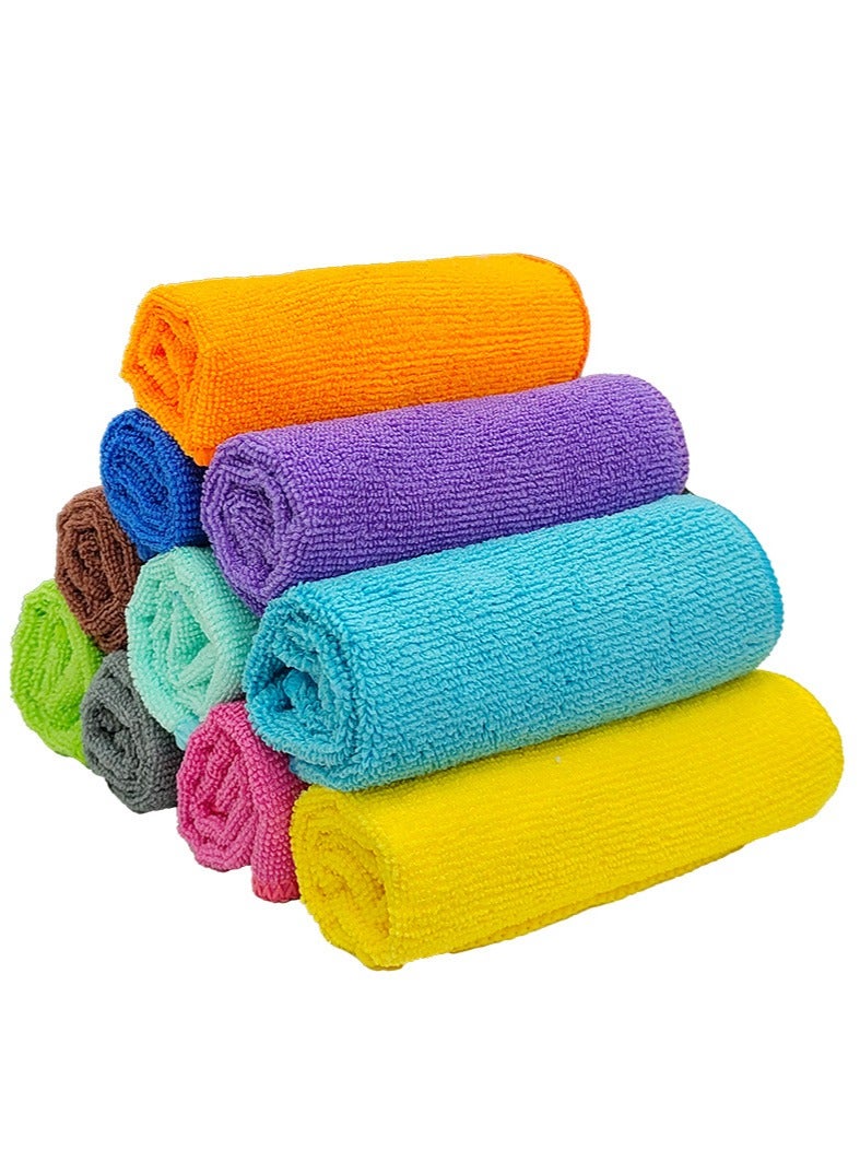 10 Pack Microfiber Cleaning Rags, Super Absorbent and Lint Free Cleaning Cloth for Window, Household and Kitchen - Image 1
