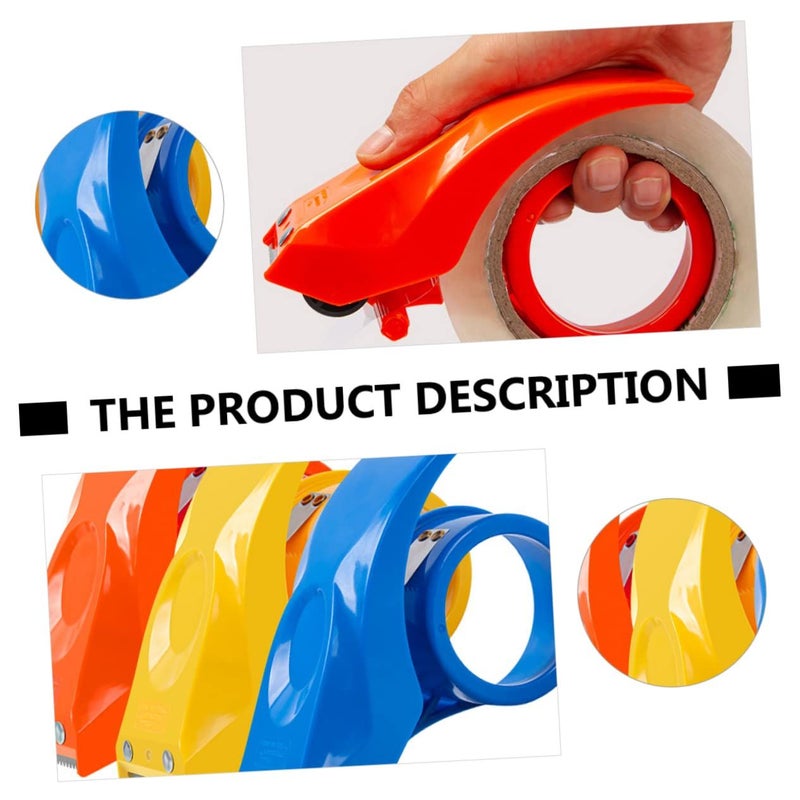 3 Pcs Lightweight Handheld Tape Dispenser Cutter For Packaging Box Sealing Plastic Construction Ergonomic Compact Easy To Use Multi Color - Image 3