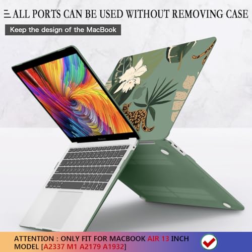CISSOOK Compatible with MacBook Air 13 inch Case 2021 2020 2019 2018 Release Model M1 A2337 A2179 A1932, Midnight Green Hard Case Leopard Cover for MacBook Air 13 inch with Touch ID - Panther Leopard - Image 5