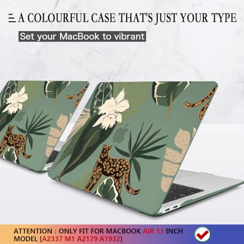 CISSOOK Compatible with MacBook Air 13 inch Case 2021 2020 2019 2018 Release Model M1 A2337 A2179 A1932, Midnight Green Hard Case Leopard Cover for MacBook Air 13 inch with Touch ID - Panther Leopard - Image 3