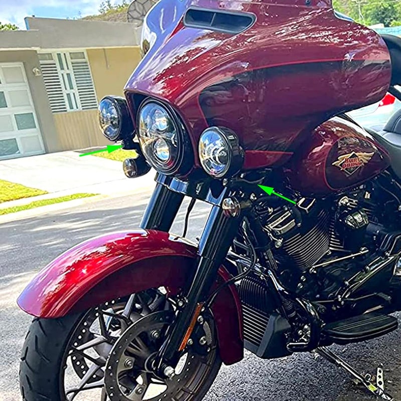 TOPRAMETAL Fog Passing Light Kit for Harley Street Glide - Gloss Black - Image 2